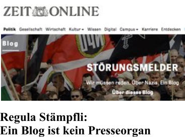 Regula Stmpfli: Ein Blog ist kein Presseorgan